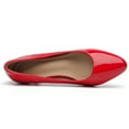 thumbnail image 4 of DADAWEN Women's Pumps Kitten Low Heels Round Toe Comfortable Wedding Dress Shoes Red 5 US, 4 of 7