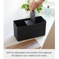 thumbnail image 3 of Yamazaki Home Countertop Organizer, Black, Steel + Wood, Lid, Sliding Divider, No Assembly, 3 of 7