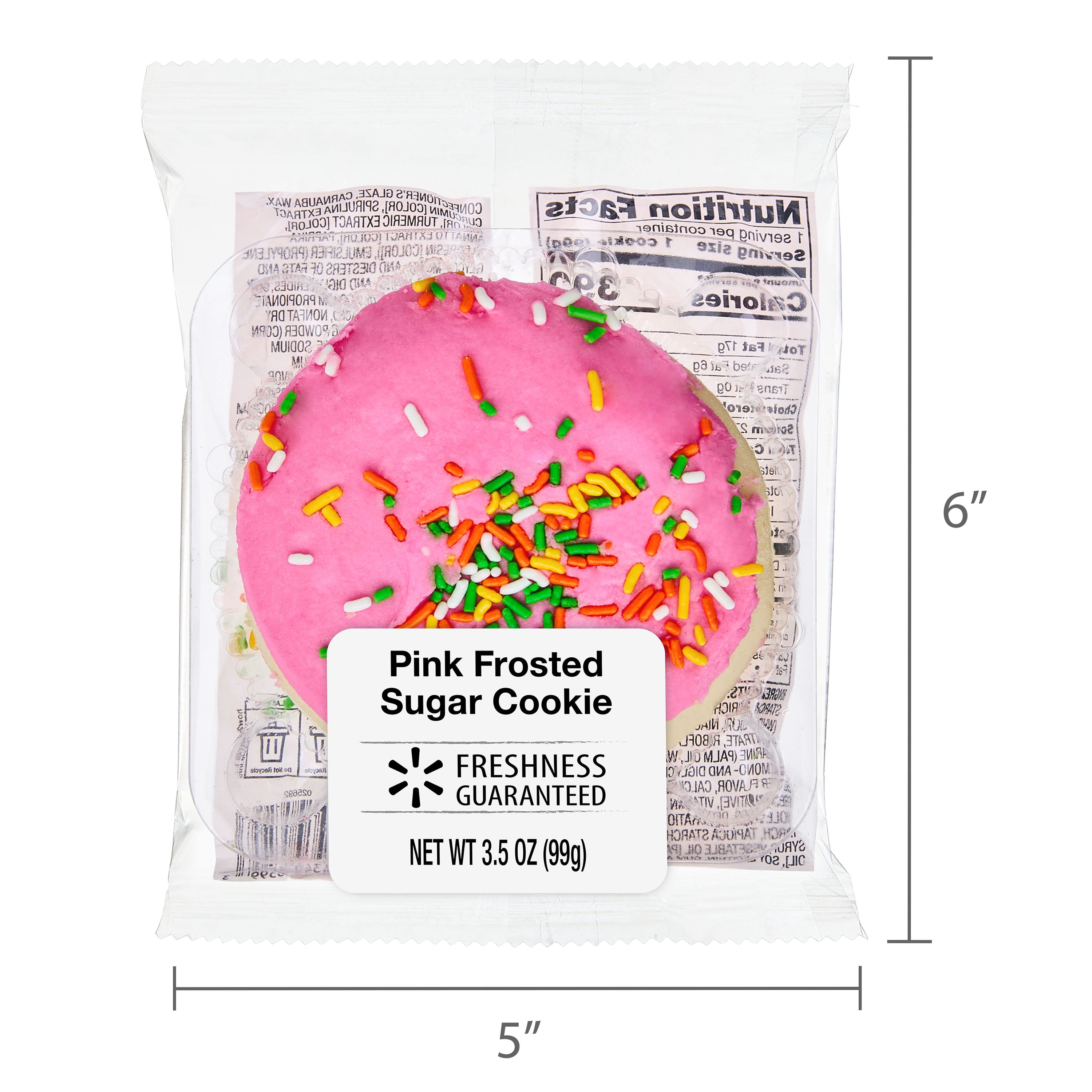 Freshness Guaranteed Pink Frosted Baked Sugar Cookie, 3.5 oz (Shelf Stable)