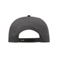 thumbnail image 2 of Cotton Twill Flat Bill 6 Panel Mid Profile Snapback Hat, Black/Charcoal, 2 of 2