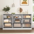 thumbnail image 5 of Oufan 9 Drawer Dresser, Wood Chest of Drawers with Wavy Patterns, Tower Clothes Organizer, Large Storage Cabinet for Living Room, Bedroom, Hallway, 5 of 9