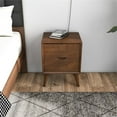 thumbnail image 5 of Pemberly Row Mid-Century Modern Solid Wood 2-drawer Night Stand in Brown, 5 of 6