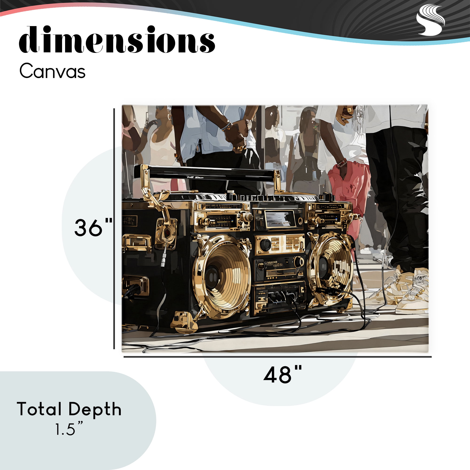 Stupell Industries Golden Stereo Hip Hop Beats Canvas Wall Art, design by Franklyn Gregory