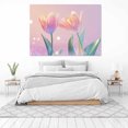 thumbnail image 3 of Mudket Framed Canvas Wall Art Pastel Pink Gradient Tulip Flower Bokeh Prints Wall Decor Soft Floral Canvas Print Ready to Hang for Bedroom Wedding Romantic Home Decor - 12"L x 8"W, 3 of 10