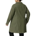 thumbnail image 3 of Agnes Orinda Women's Plus Size Jean Jacket Long Sleeve Maxi Length Denim Jackets 4X Green, 3 of 7