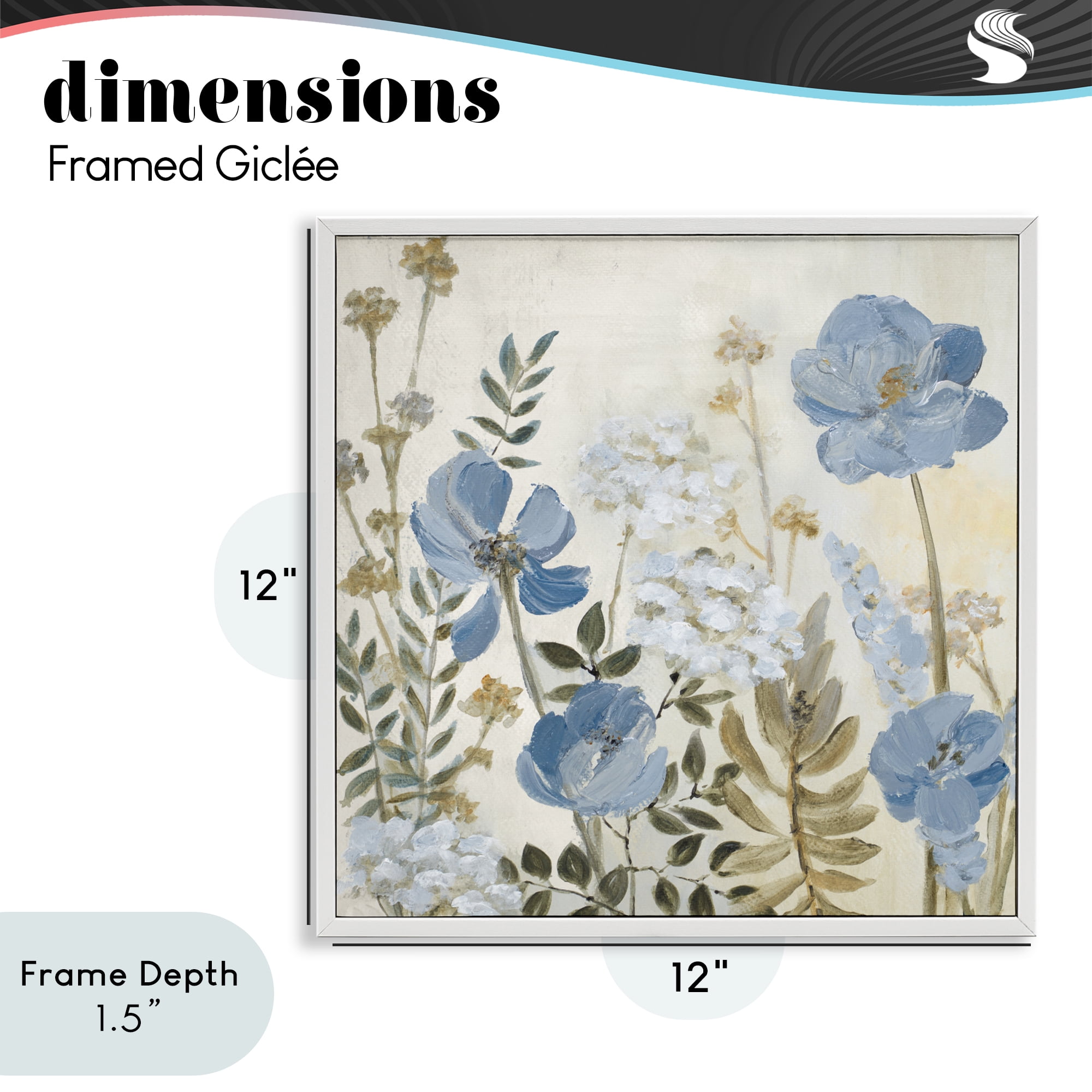 Stupell Industries Peaceful Blue Iris Garden White Framed Giclee Art, design by Lanie Loreth