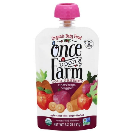 Once Upon a Farm Organic Baby Food, OhMyMega Veggie!, 3.2 oz Pouch