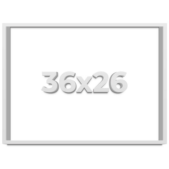 36x26 Shadow Box Frame White | 2 Inches Deep Real Wood Contemporary Shadowbox Display Frame | UV