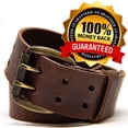 thumbnail image 4 of Logical Leather Men's Work Belt - Heavy Duty Genuine Full Grain Leather Double Prong Belts - Brown 40, 4 of 8