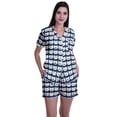 thumbnail image 1 of Moomaya Pyjama pour Femmes Imprimé, Ensemble Deux Pièces à Col Cranté avec Short, 1 of 6
