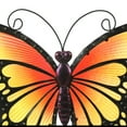 thumbnail image 5 of LuxenHome Orange and Yellow Butterfly Metal and Glass Outdoor Wall Decor, 5 of 10