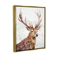 thumbnail image 3 of Stupell Industries Winter Deer Mountain Snowfall Holiday Painting Gold Floater Framed Art Print Wall Art, 3 of 6
