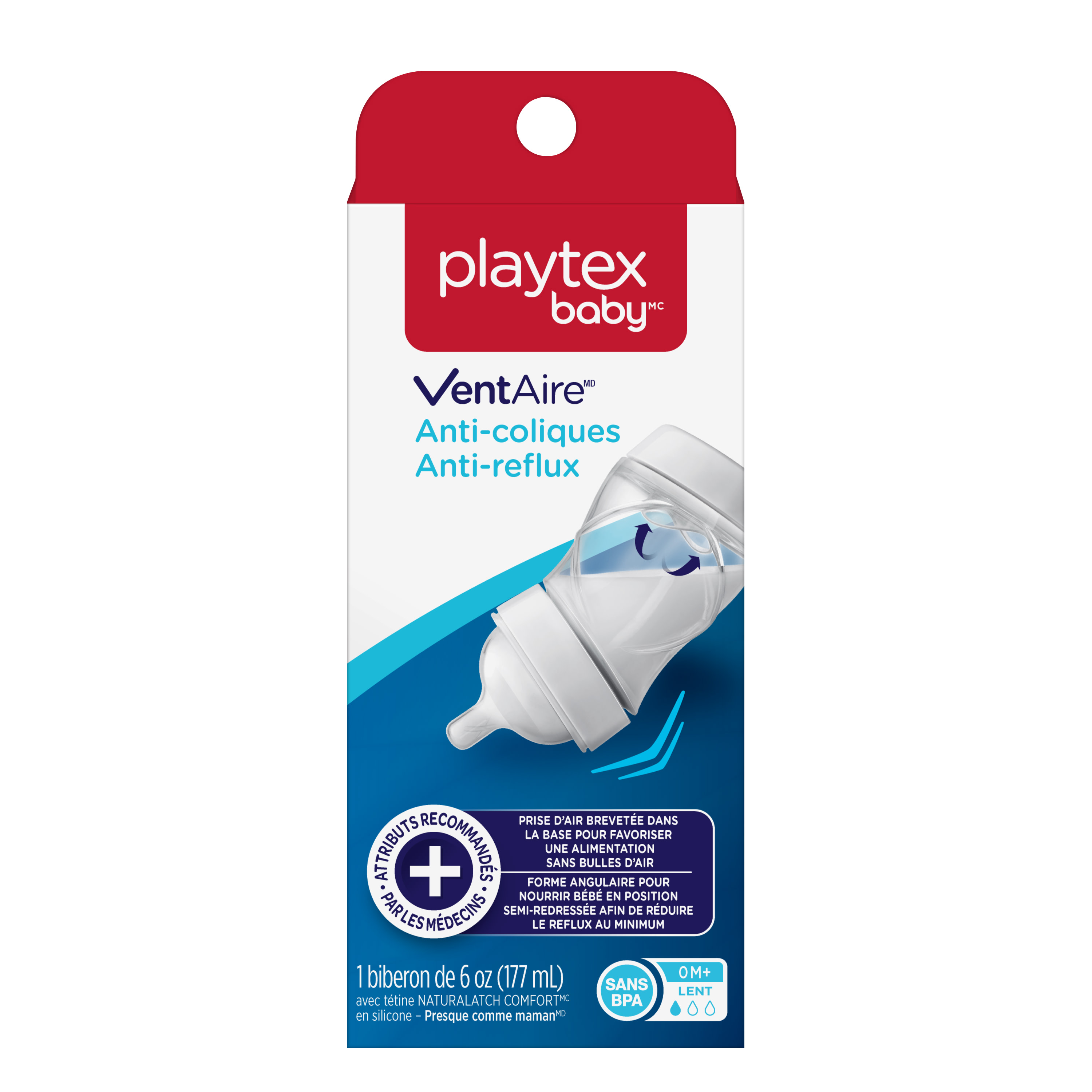 Playtex Baby VentAire Complete Tummy Comfort Baby Bottle, 6 oz, 1 Pack - image 3 of 11