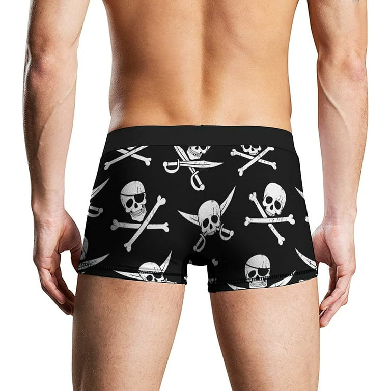 Pirate Pattern Men's Underwear Soft Boxer Briefs with Wide
