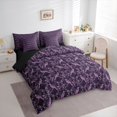 thumbnail image 3 of Feelyou Women Damask Floral Comforter Set 7pcs, Purple Western Crow Full Bedding Set, 3 of 8
