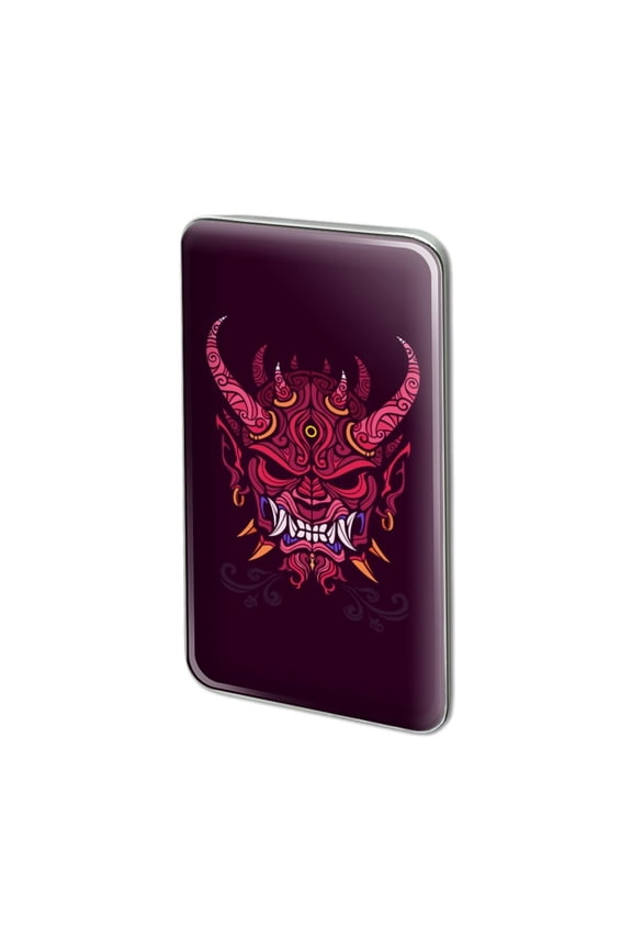 Japanese Horned Demon Mask Oni Metal Rectangle Lapel Hat Pin Tie Tack Pinback