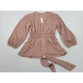 thumbnail image 4 of new MAX STUDIO women blouse top shirt 2705D36 BRFIHXSQ red white belted S $98, 4 of 6