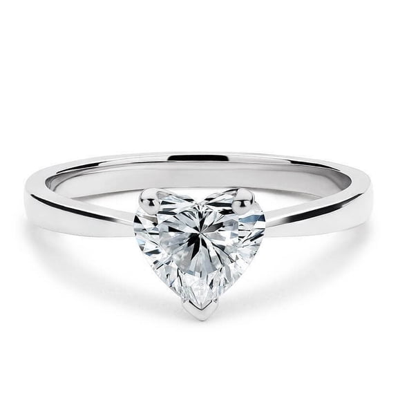2.00 Cts Heart Shape Moissanite Diamond Engagement Ring, 18K White Gold Plated Bridal Ring, Diamond Promise Ring, Anniversary Ring , Promise Ring for Her