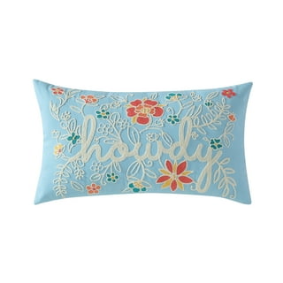 Everyday Floral Spring Embroidery Square Throw Pillow