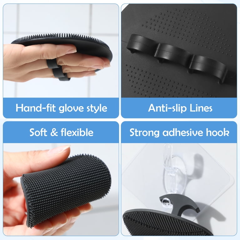 Abaima 3-Pack Silicone Back Scrubber Set, 14" Handle photo 7