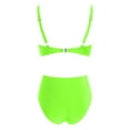 thumbnail image 7 of QIUOMBBP Women's High Waist Swimsuits Twist Front Adjustable Strap Bikini Top with Bottom 2 Piece Bathing Suit for Beach Vacation Green XXL, 7 of 7