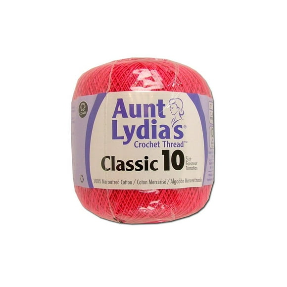 C&C Tante Lydia'S Classique Crochet Sz10 Rose Chaud