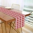 thumbnail image 3 of Rdsfhsp Valentine's Day Red Heart Table Runner 13x72 Inch Double Sided, Vintage Plaid Stripe Linen Rectangle Table Cloth for Holiday Kitchen Party Dining Home Decor, 3 of 5