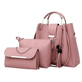 thumbnail image 1 of Set 3 Bolsas Bandolera Mujer Cosmetiquera Cartera rosa Malubero Set de Bolsas, 1 of 3