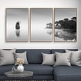 thumbnail image 3 of wall26 Floating Framed Canvas Wall Art for Living Room, Bedroom Black and White Landscape Canvas Prints for Home Decoration Ready to Hang - 24"x36"x3 Panels, 3 of 4