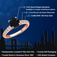 thumbnail image 2 of Gem Stone King 10K Rose Gold Black Onyx and Lab Grown Diamond Engagement Ring for Women | 1.48 Cttw | Round 7MM | Gemstone December Birthstone | Size 5, 2 of 6