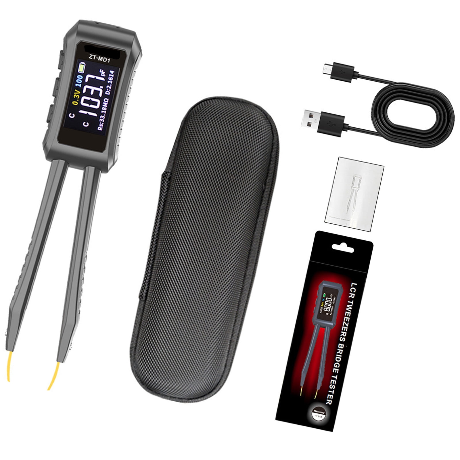 Tester Digital Tweezer Resistance Capacitance Diode Tester Professional Meter Tweezer with Clear Display