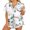 Multicolor PAT6, variant on Zeagoo Womens Silk Satin Pajamas Set Button Down Short Sleeve Sleepwear Set 2 Piece Ruffled Pjs