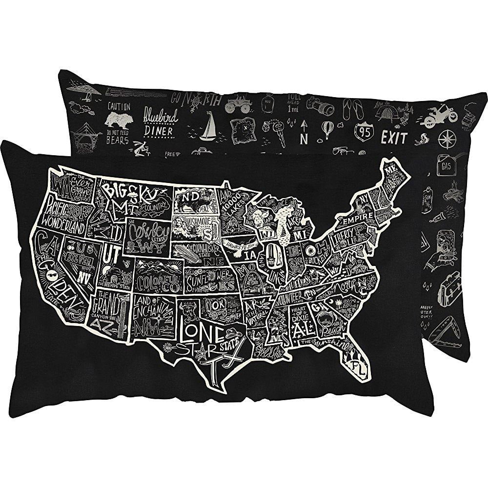 Primitives by Kathy USA MAP Large Decorative Throw Pillow 16" x 24.5" 