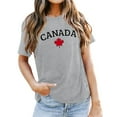 thumbnail image 1 of PMVFHDE T-Shirt à Imprimé de Déclaration « Keep Canada Flag Proud » pour Femmes Gris,P, 1 of 3