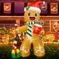 thumbnail image 1 of Decoraciones inflables navideñas para exteriores OurWarm Gingerbread Man, 1 of 7