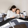 thumbnail image 4 of Homewish Dark Brown Block Full Size Comforter Sets,Contemporary Artwork Bedding Comforter Set,Black Reversible,3pcs,1 Comforter and 2 Pillowcases, 4 of 7