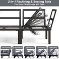 thumbnail image 4 of JOYURE 4-Piece Patio Furniture Set,Metal Outdoor Sectional Sofa with 3 Fauxwood Tables &Adjustable Reclining Chair,Patio Modular L Shape Sofa with Thickened Cushions for Backyard,Deck,Balcony,Grey, 4 of 9