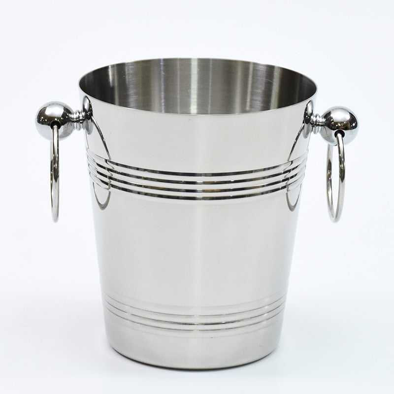 Karat Clear Glass Ice Bucket with Tongs & Carry Handle