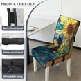 thumbnail image 6 of TSOVTHRID Black Cat Sunflower Glass Painting Print Dining Chair Seat Covers Quilted Soft Stain Resistant Armless Chair Covers Stretchy Seat Cushion Slipcovers with Detachable Strap, Set of 1, 6 of 7
