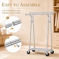thumbnail image 3 of 600lb Heavy Duty Clothes Rack Stainless-Steel Garment Rack with Shelf Clothing Rack for Hanging Clothes with Wheels Rolling Clothes Rack with Double Rods Clothes Drying Rack,47.25"L×65"H×16.54"W, 3 of 11