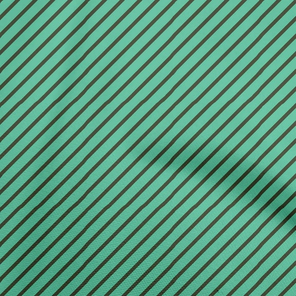 oneOone Polyester Spandex Sea Green Fabric Stripes Fabric For Sewing Printed Craft Fabric By The Yard 56 Inch Wide
