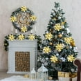 thumbnail image 4 of Dalrosia 12PCS Glitter Christmas Poinsettia Flowers with Clips, 5.7" Poinsettias Artificial Flowers for Christmas Tree Wreaths Garland Decoration, 4 of 4