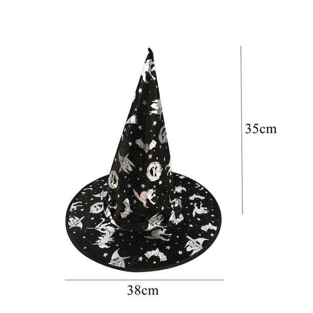 Sombreros de bruja de Halloween para adultos y niños, 1 piezas, sombrero de bruja, cinta de Mascarada, gorra puntiaguda superior, decoración de fiesta de Halloween, accesorios de Cosplay Fivean unisex