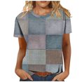 thumbnail image 2 of FcBaudy Hauts pour Femmes, Chemises pour Femmes, Manches Courtes Col Rond Blouses & Chemises Mode Décontractée Couleur Unie Manches Courtes Col Rond Blouses Chemises Blouse pour Femmes, 2 of 5