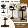 thumbnail image 4 of ClinQ Swivel Adjustable Bar Stools Set of 4, PU Leather Upholstered Bar Chairs with Bentwood Backrest and Hydraulic Lift for Kitchen Island, Black, 4 of 9