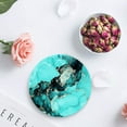 thumbnail image 4 of FMSHPON Marble Texture Aqua Green Ink Set of 4 Round Coaster for Drinks, Absorbent Ceramic Stone Coasters Cup Mat with Cork Base for Home Kitchen Room Coffee Table Bar Decor, 4 of 6