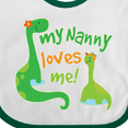 thumbnail image 4 of Inktastic My Nanny Loves Me Grandson Dinosaur Boys Baby Bib, 4 of 4