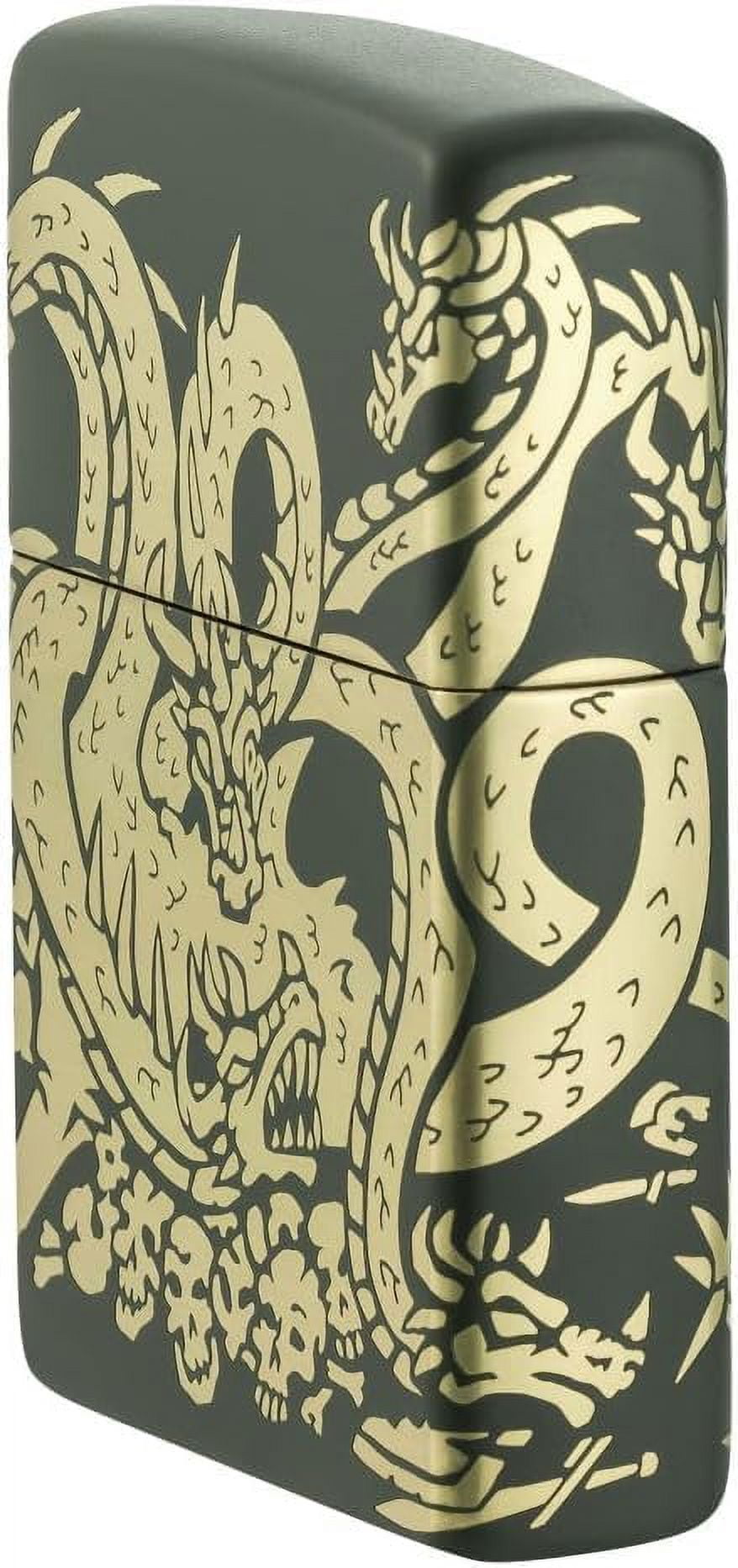 Zippo Lighter - Personalized Customize Message Engrave on Backside for Dragon (Dragon Design 48907)