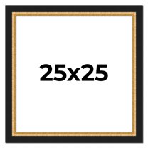25x25 Frame Gold Real Wood Picture Frame Width 2.25 Inches | Interior Frame Depth 0.5 Inches |