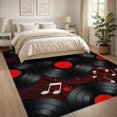 thumbnail image 3 of ODIKA 8'x10' Washable Area Rug Music Glossy Note Grooved Disc Round Scattered Musical Movie for Living Room, Under Sectional, Family , Durable, Non-Slip, 3 of 7